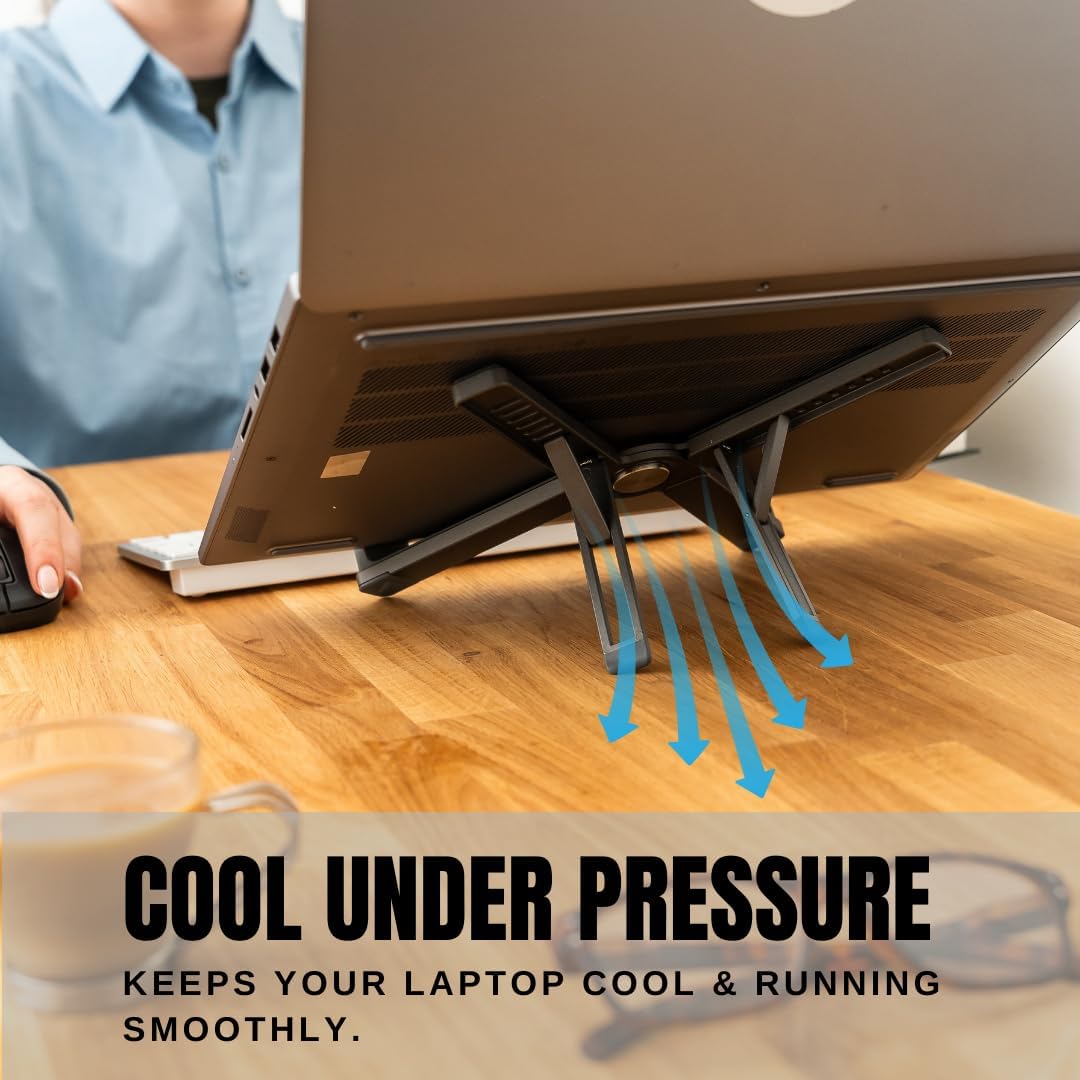 Aluminum Portable Foldable Laptop Stand – Improve Posture & Cooling