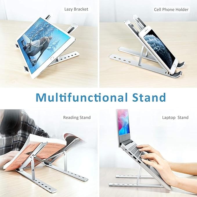 Aluminum Portable Foldable Laptop Stand – Improve Posture & Cooling